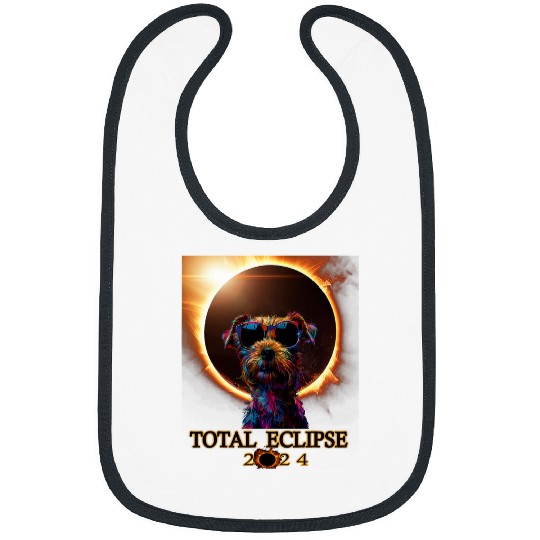 Total Eclipse April 8 2024 Norfolk Terrier Dog With Glasses Bibs