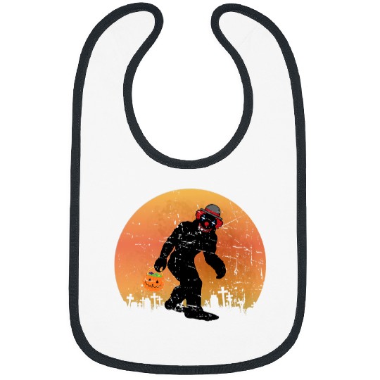 Scary Clown bigfoots Trick or Treating Candy Bucket Graveyard Bibs