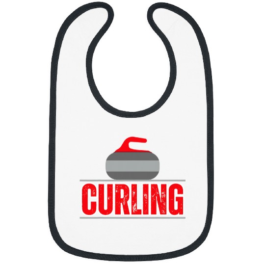 vintages Retro Curling Stone Player Coachs Funny Curling Bibs