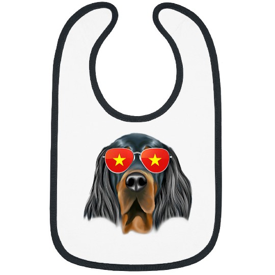 Vietnamese Flag Gordon Setter Dog Vietnam Pocket Bibs