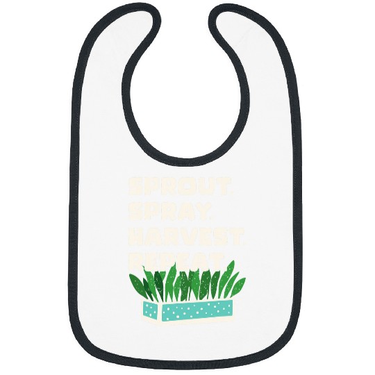 Sprout Spray Harvest Repeat 2Microgreens Grower Farmer Bibs
