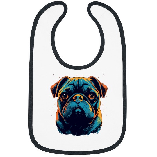 Pug Colorful 3 Bibs