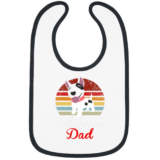 vintages Bull Terrier Dog Dad Mom Boy Girl Funny 3 Bibs