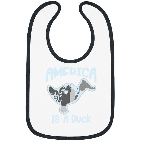 America Is A Duck Funny Student Teacher Cool Geography Pun Bibs
