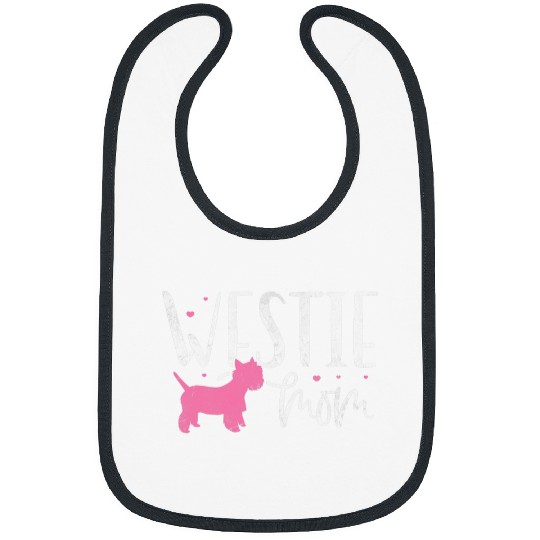 Womens Westie Mom West Highland Terrier Mother Mothers Day Grunge Bibs