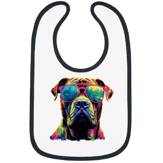 Presa Canario With Sunglasses Cane Corso Bibs