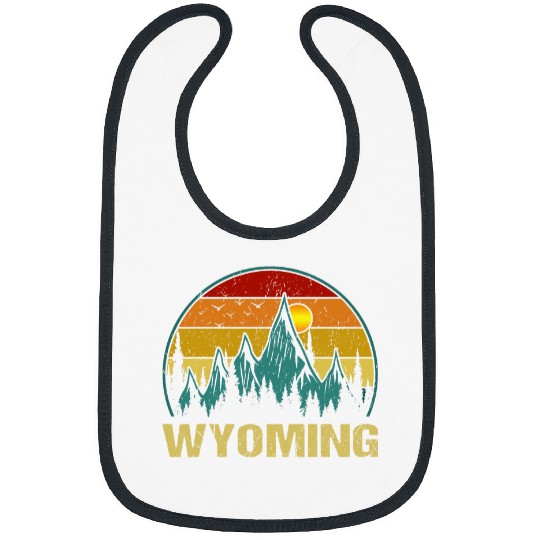 vintages Wyoming Mountains Nature Hiking Camping Retro 80s Bibs
