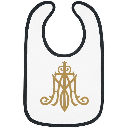 Virgin Mary Insignia Ave Maria Monogram Catholic Bibs