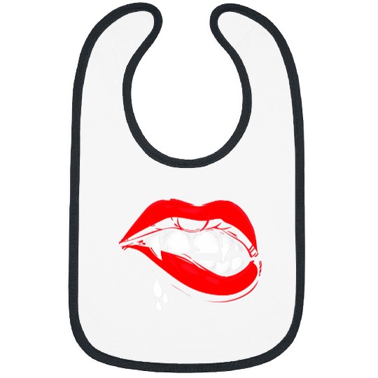 Vampire Mouth Teeth lips Halloween Art Design Bibs
