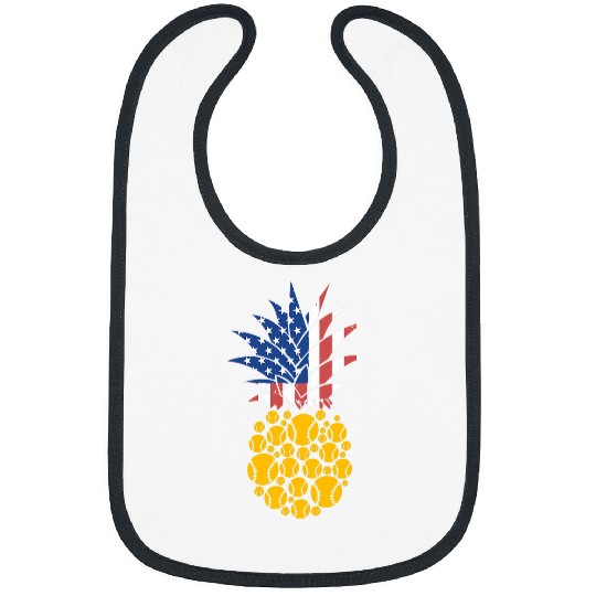 Womens USA Flag Team Softball pineapples 4th of July Bibs
