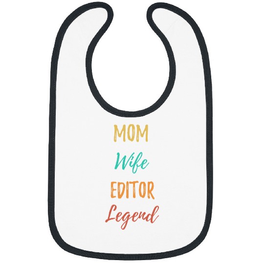 Mom Wife Editor Legend Funny Married Woman Job Retro Bibs