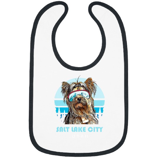 Yorkshire Terrier Winter Skis Salt Lake City Utah Dog Lover Bibs