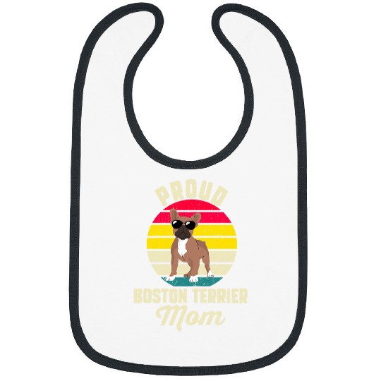 Womens Proud Boston Terrier Mom Border Collie Bibs