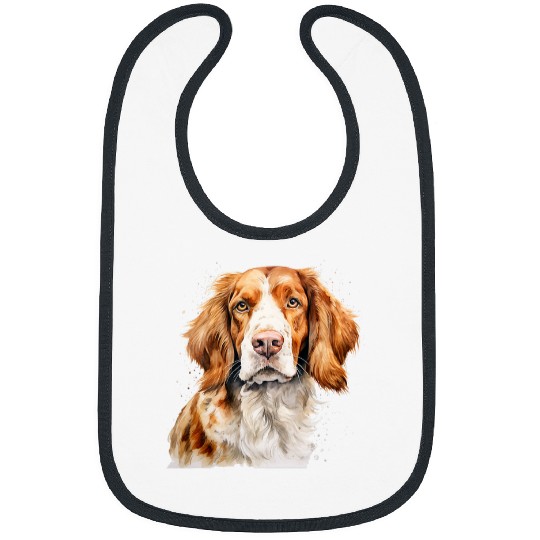 Watercolor Welsh Springer Spaniel For Dog Lovers Bibs