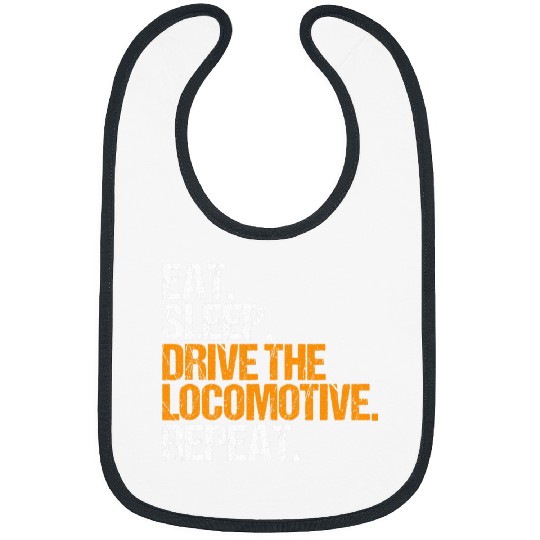 Train Driver Locomotive Eat Sleep Railroad Engineer Bibs
