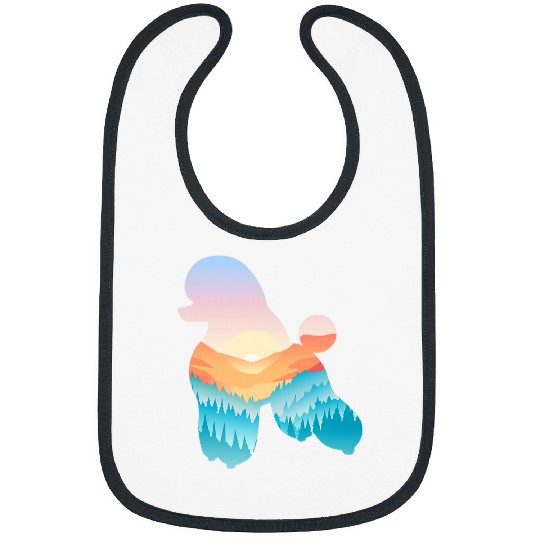 Miniature Poodle Nature Hiking Dog Sunrise Adventure Bibs