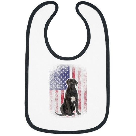 Patriotic Cane Corso American Flag Dog Lover Gift Bibs