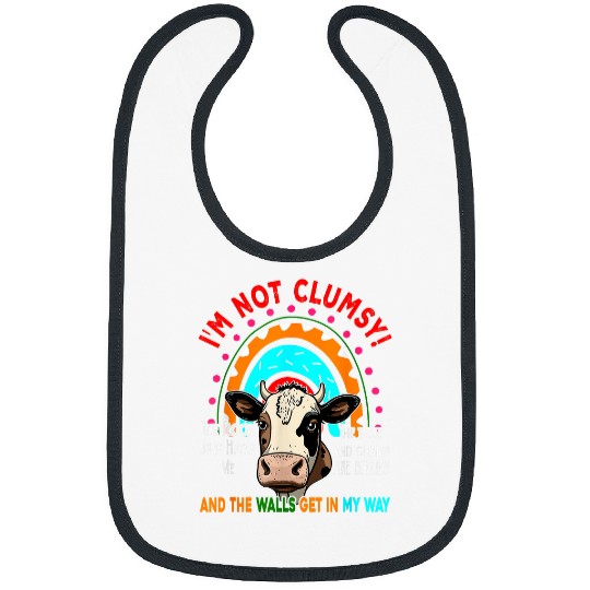 Im Not Clumsy Floor Hates Me Funny Joke Cow Owner Lover Bibs