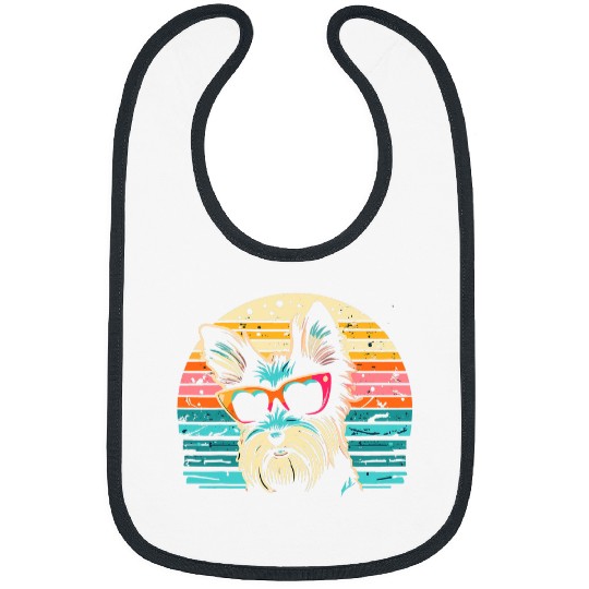 Yorkie Terrier Retro Sunset vintages Yorkshire Bibs