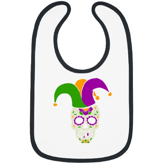 Sugar Skull Jester Clown Mardi Gras Festival Parade Costume Bibs