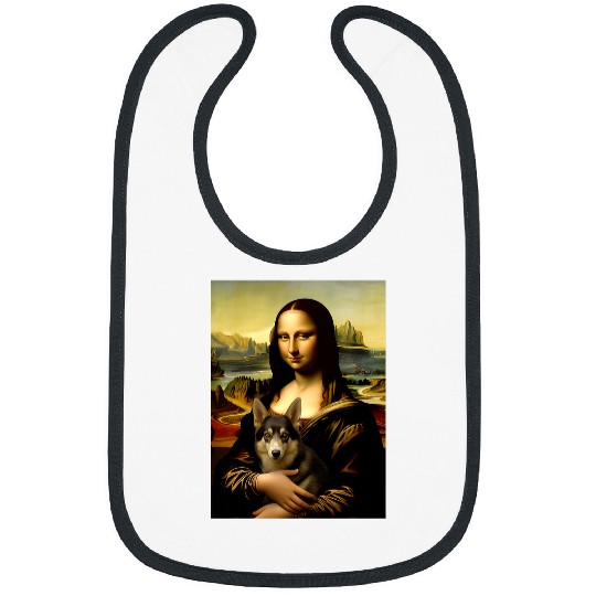 Mona Lisa With Dog Funny Leonardo Da Vinci German Shepherd Bibs