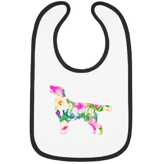 Womens FlatCoated Retriever Mama FlatCoat Mom Flowers Mothers Day Bibs