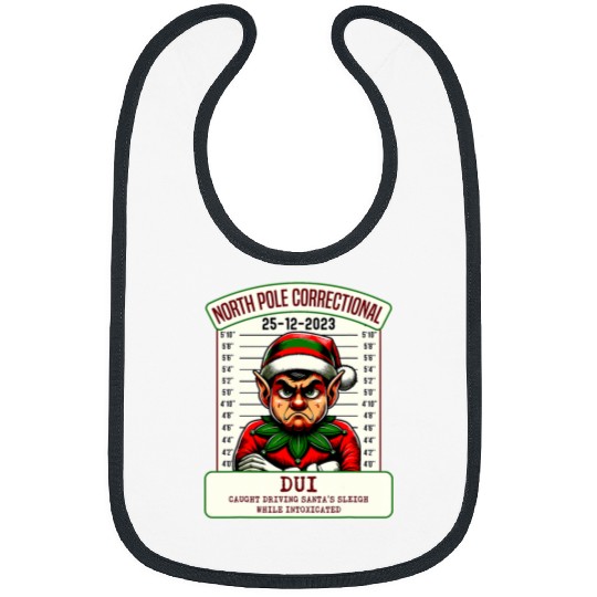 North Pole Correctional Dui Driving Santas Sleigh Xmas Bibs