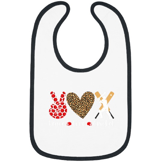 Peace Love Cricket Player Cricket Lover Cricket Bibs