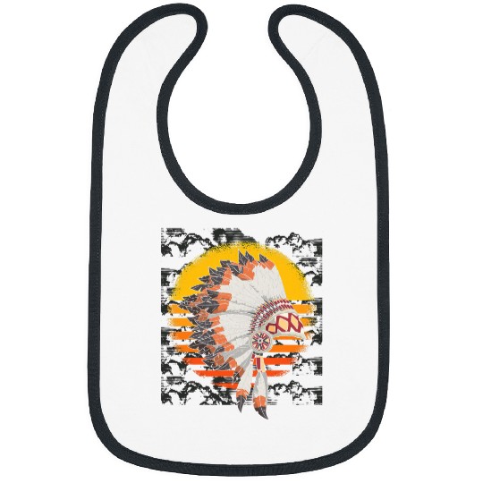 Retro Indian Headdress Indigenous Proud Native American Bibs