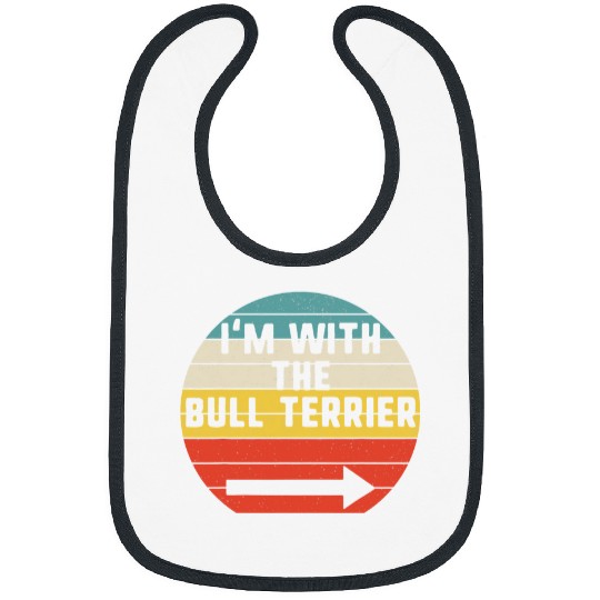 Im With Bull Terrier Dog Halloween Matching Couple Costume Bibs