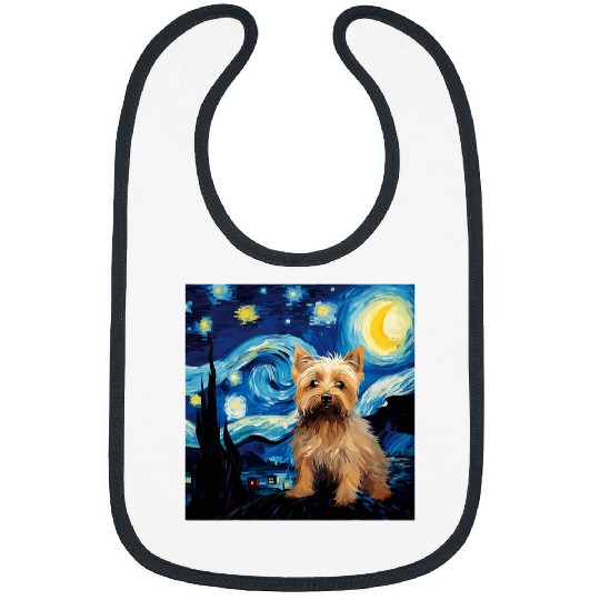 Yorkshire Terrier Starry Night For Dog Mom Dog Dad Bibs