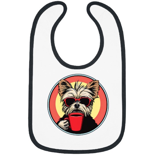 Yorkshire Terrier Coffee Funny Dog Beverage Bibs