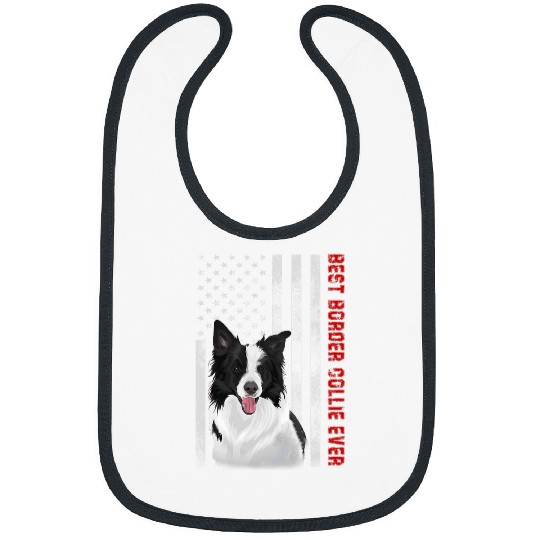vintages bests Border Collie Ever American Flag Gift Bibs