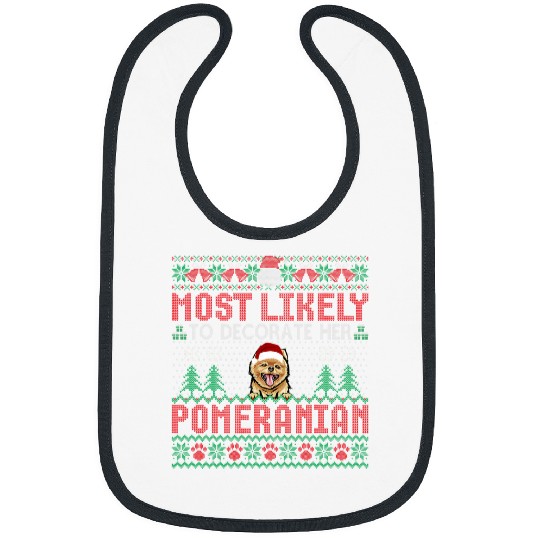 mosts Likely To Decorate Her Pomeranian Dog Christmas Sweater Bibs