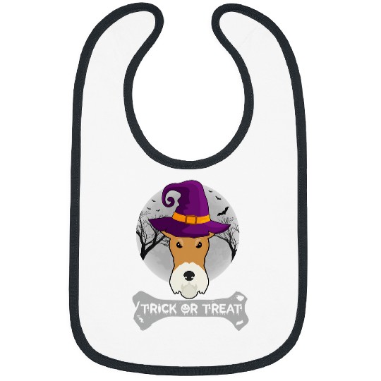 Witch Fox Terrier Trick Or Treat Funny Dog Halloween Costume Bibs