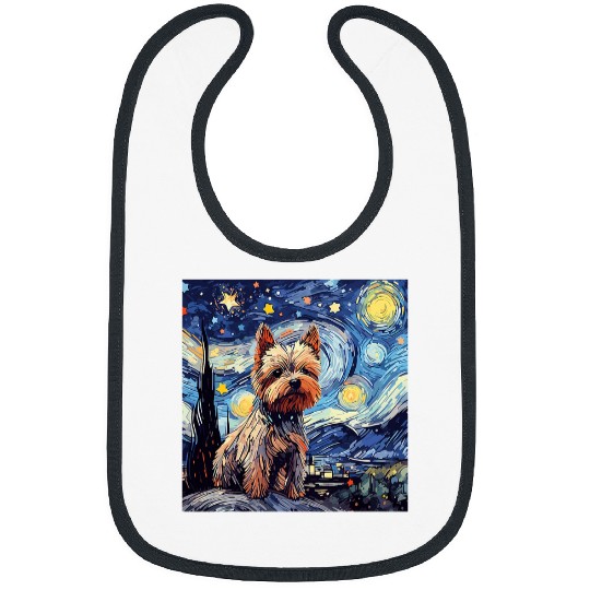 Yorkshire Terrier Starry Night For Dog Mom Dog Dad 2 Bibs