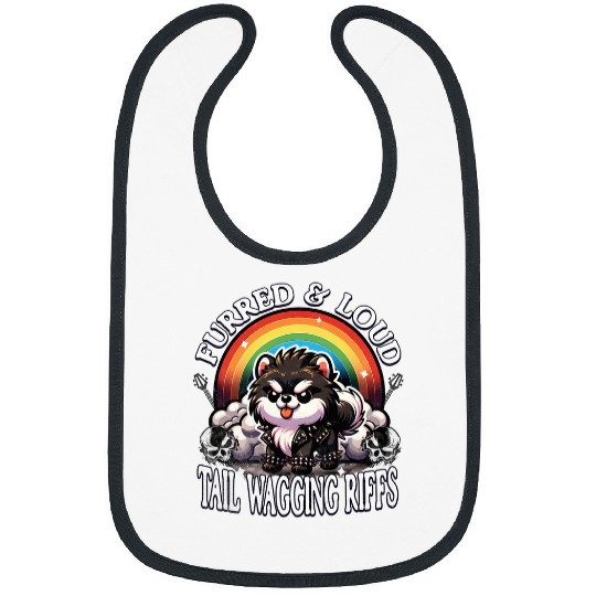 Rock Cool Pomeranian Rocker Music Musicians Rock Lover Bibs