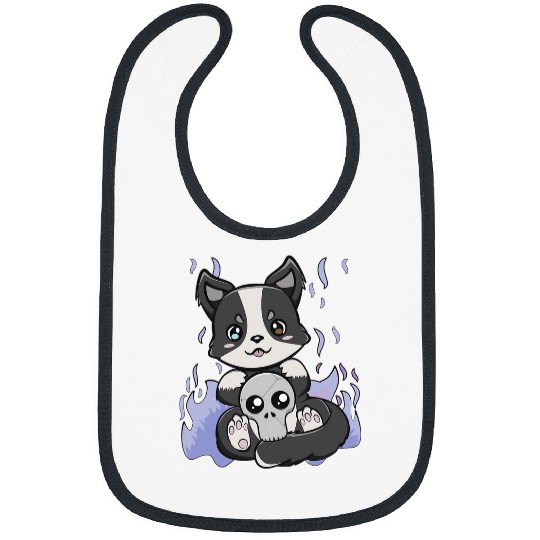 Yami Kawaii Border Collie Pastel Goth Bear Otaku Anime Dog Bibs