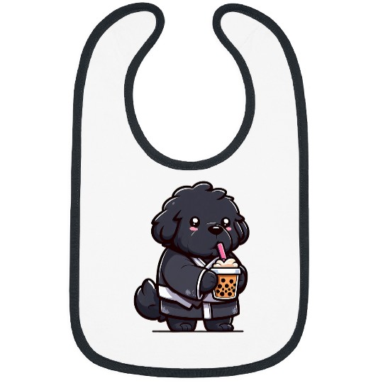Newfoundland Dog Bubble Tea Funny Boba Bibs