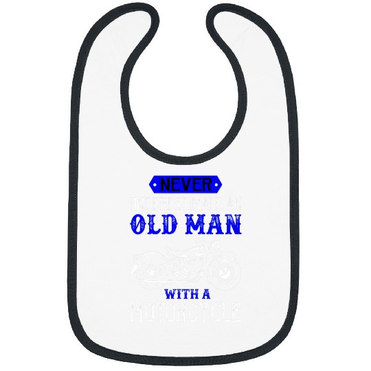 OLD MAN WITH A MOTORCYCLE Funny Biker Dad Grandpa Uncle Gift Bibs