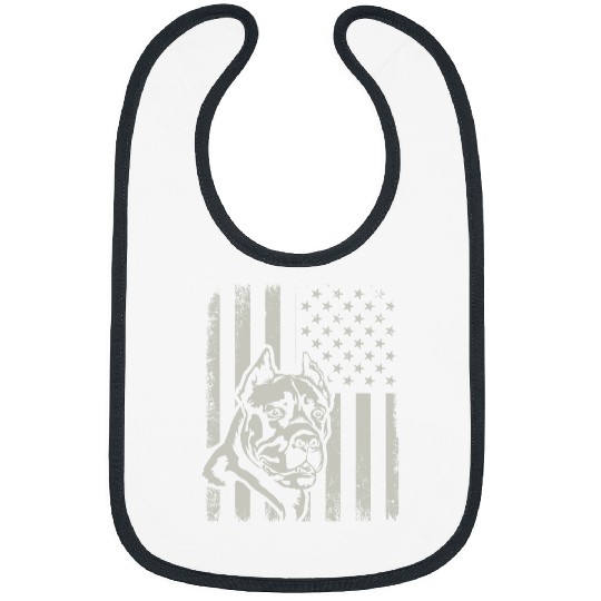 Proud Patriotic Cane Corso Owner Lover American Flag Bibs