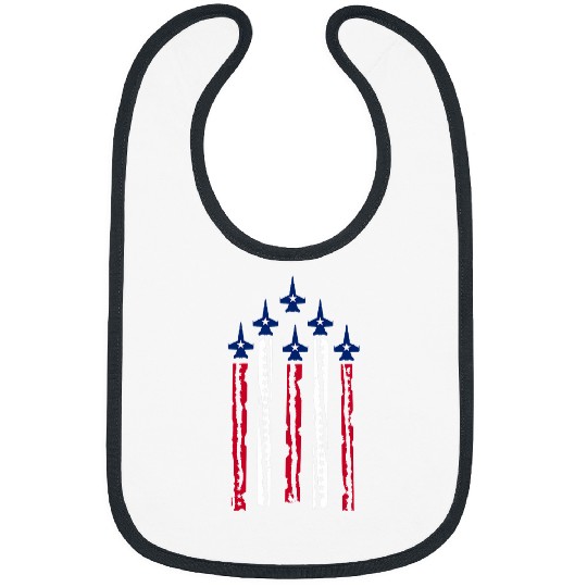 American Flag Patriotic Fighter Jet Airplane Plane US 2 Bibs