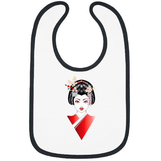 vintages Japanese Kawaii Geisha Anime Girl in Kimono 212 Bibs