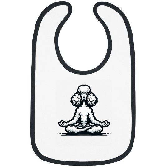 Yoga Lotus Pose Poodle Dog Puppy Meditation Lover Fitness Bibs