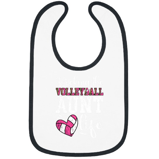 Rocking The Volleyball Aunt Life Volleyball Player Aunt Bibs
