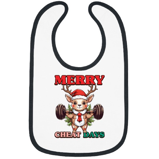 Merry Cheat Days Weightlifting Fitness Christmas Reindeer 29 Bibs