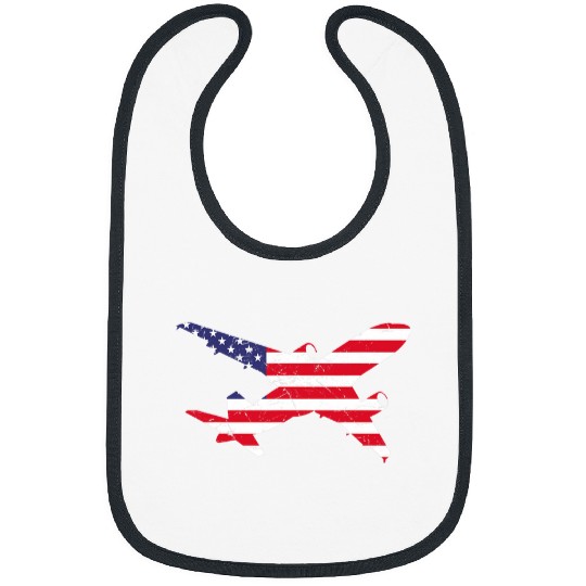 American Flag Airplane Stars And Stripes Student Pilots Bibs