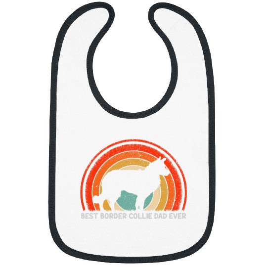 Mens Retro Style vintages bests Border Collie Dad Ever Fathers Day Bibs