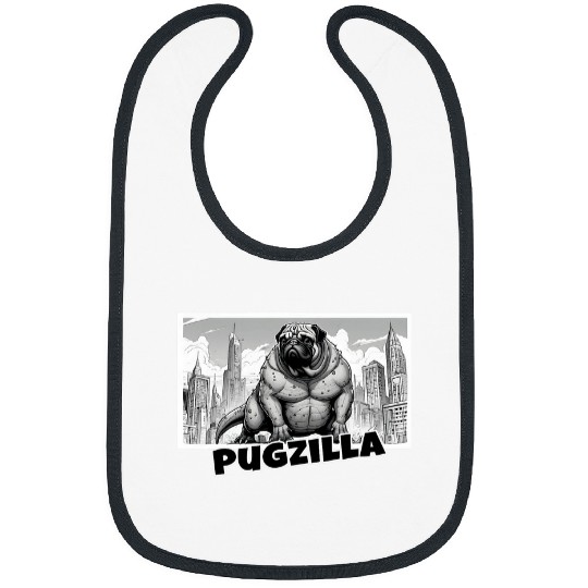 Pugzilla Dog Lover Pet Dog Breed Pug Lover Cool Pugzilla Pug Bibs