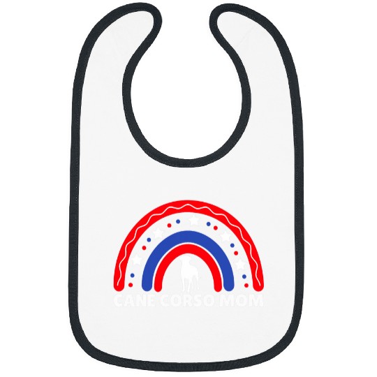 Womens Cane Corso Mom Rainbow USA Patriotic Cane Corso Mom Women Bibs